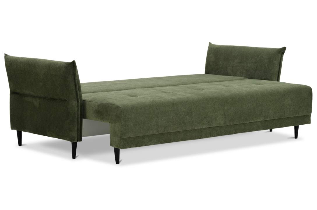 Прямой диван Лома зеленый велюр