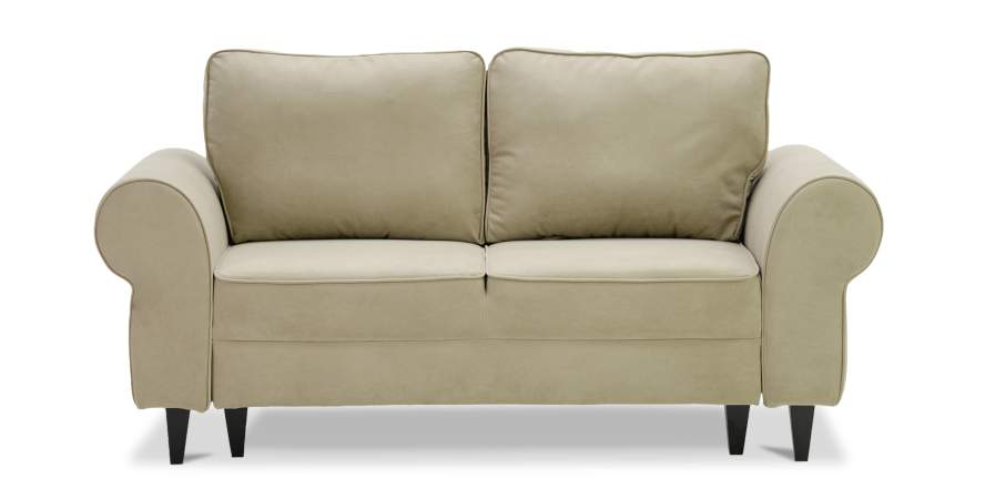 Прямой мини диван Гизела 120 песочный велюр