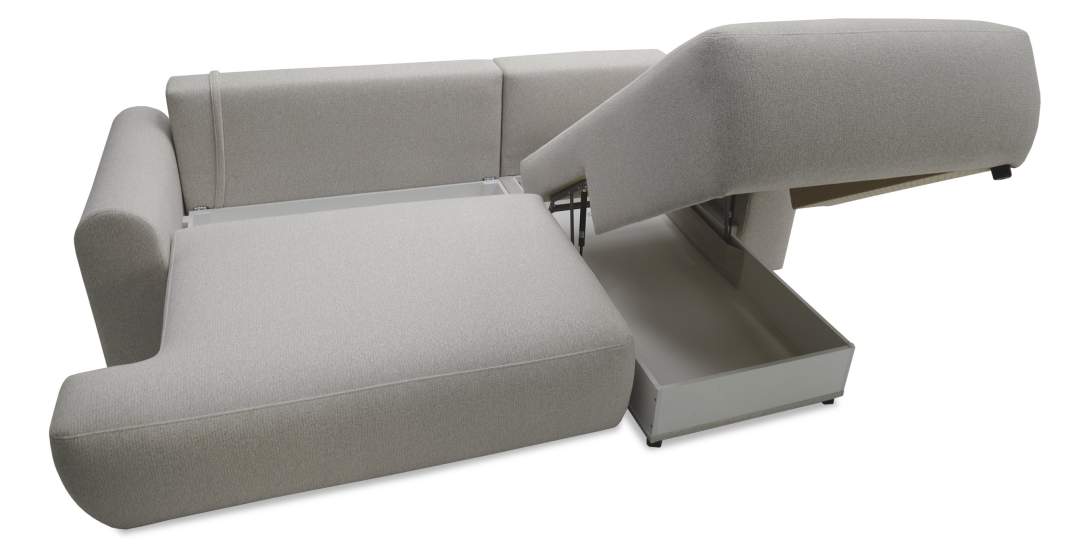 Угловой диван правый Кьянти Серо-бежевый велюр