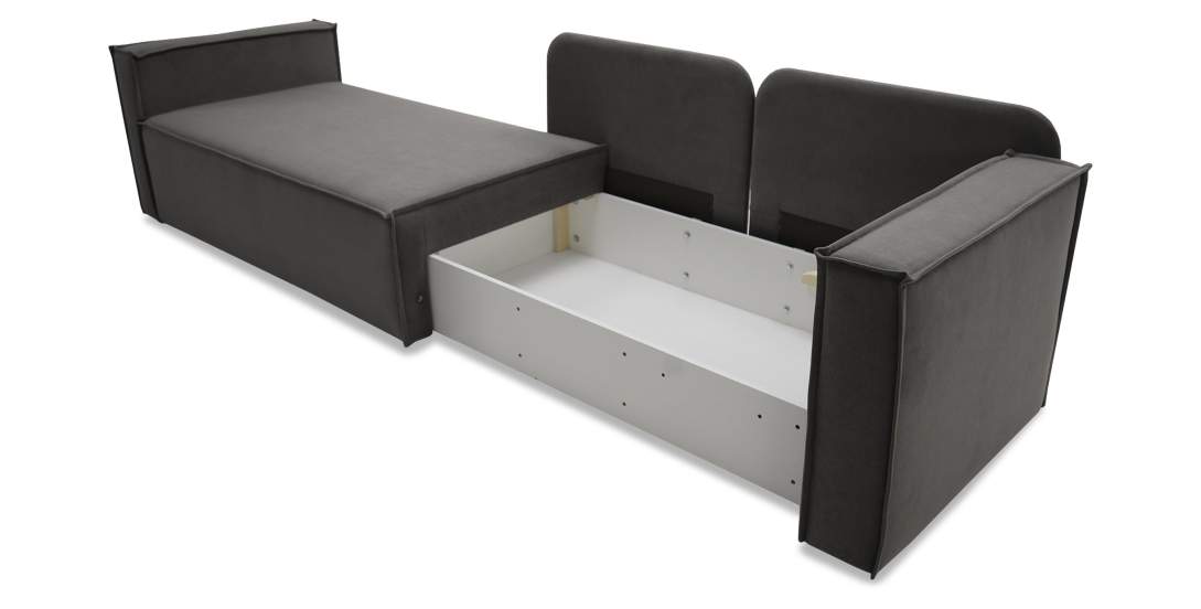 Прямой мини диван Бохо Серый велюр