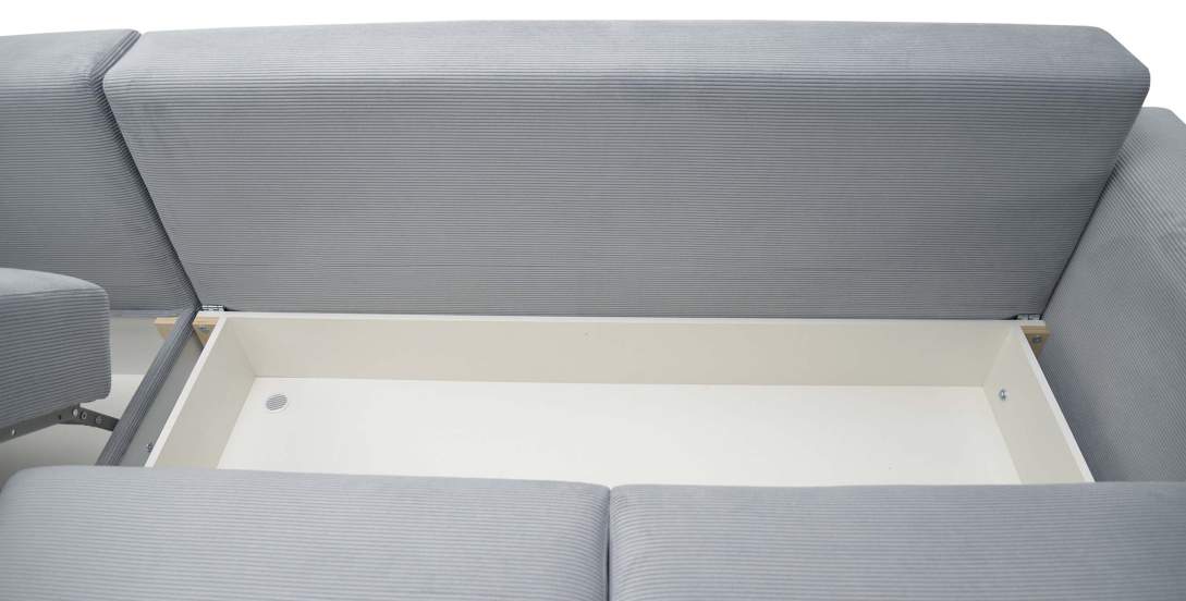 Угловой диван правый Вегас Серо-голубой велюр