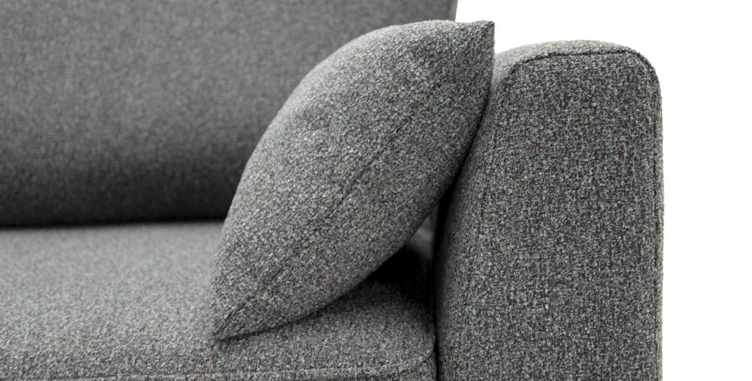 Прямой диван Энгри Графитовый меланж букле