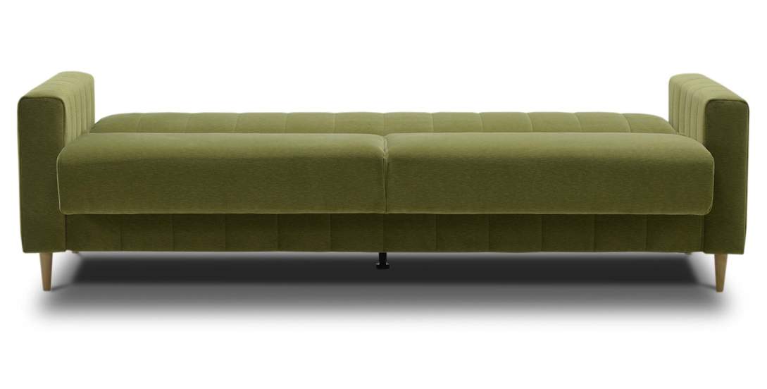 Прямой диван Эмма Травяной зеленый велюр
