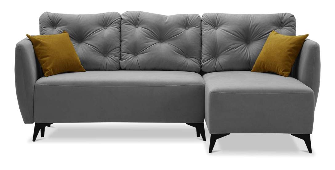 Угловой диван Тиволи Серый велюр 