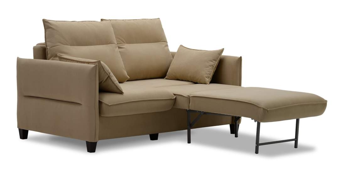 Прямой мини диван Палермо серый велюр