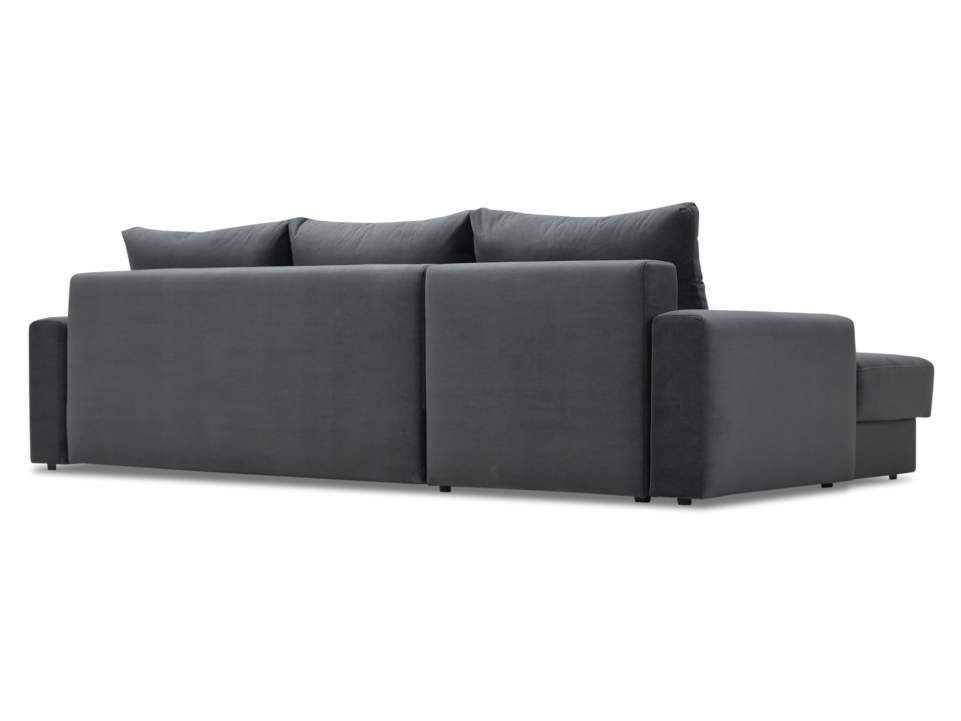 Угловой диван левый Вегас графитовый велюр