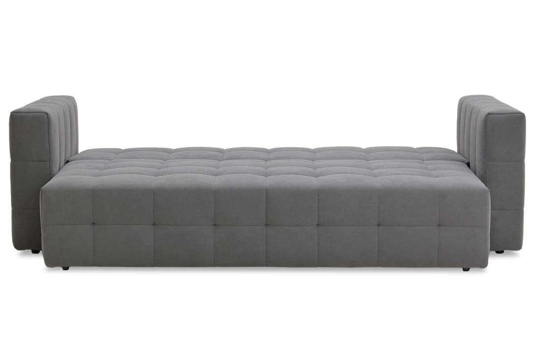 Прямой диван Энзо серый велюр