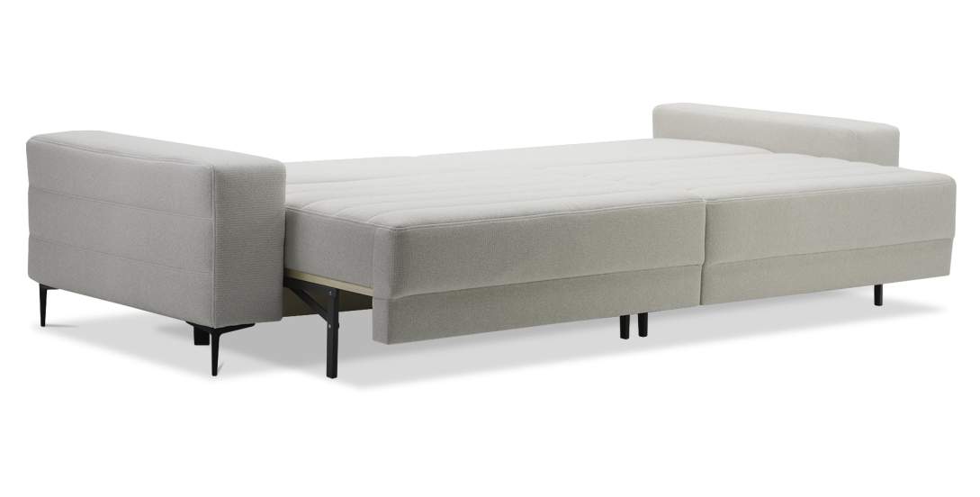 Прямой диван Белес Молочный велюр