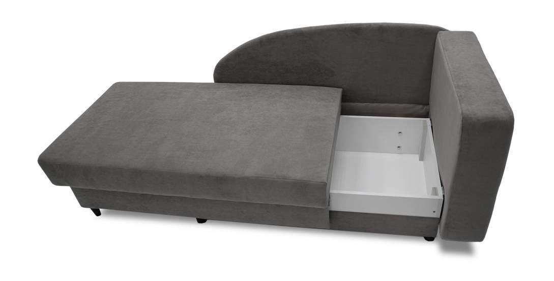 Угловая кушетка левая Иби Дымчатый серый велюр