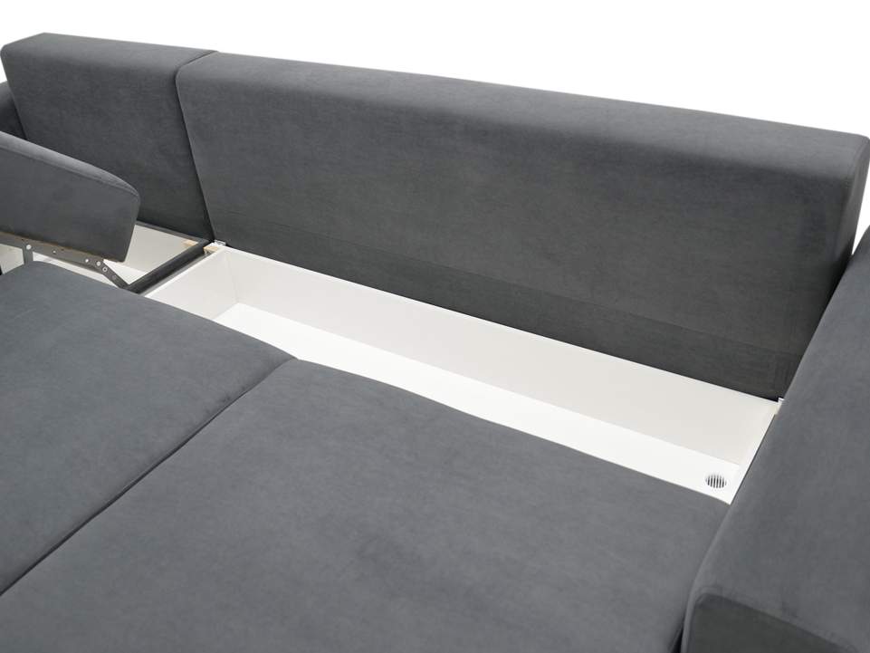 Угловой диван левый Вегас графитовый велюр