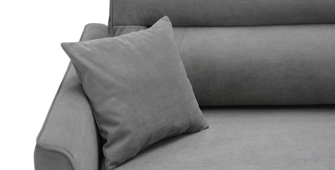 Прямой диван Авилла Серый велюр