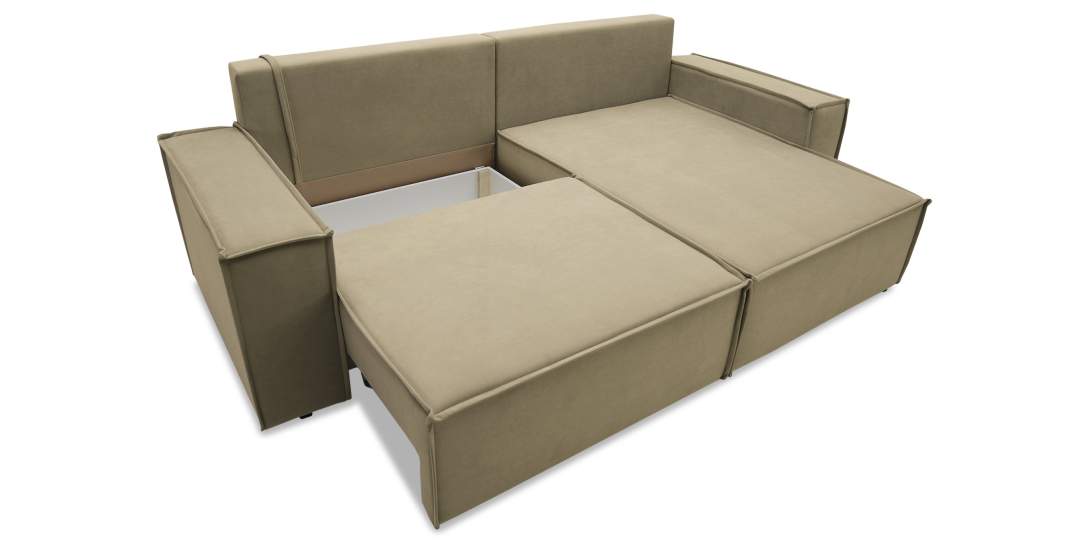 Угловой диван Фабио Бежевый велюр