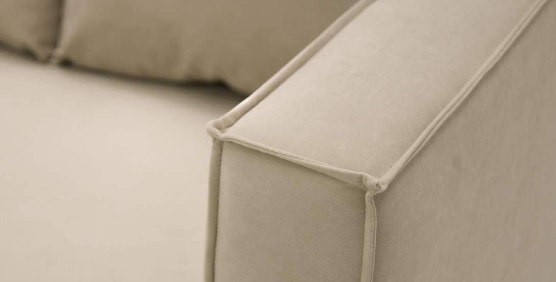 Угловая кушетка левая Элфи бежевый велюр