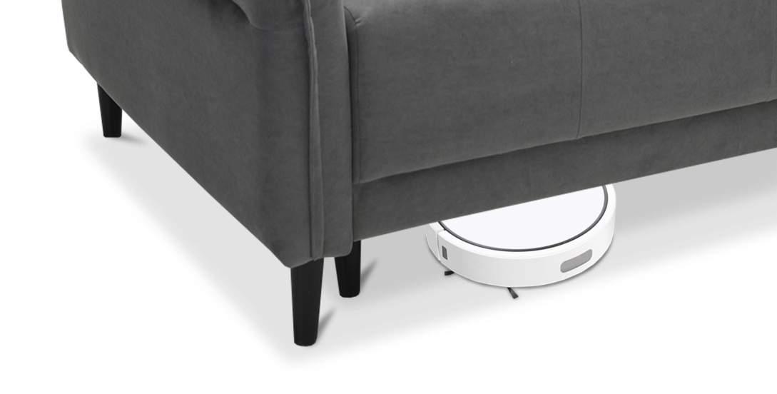 Прямой мини диван Лома 120 Серый велюр 