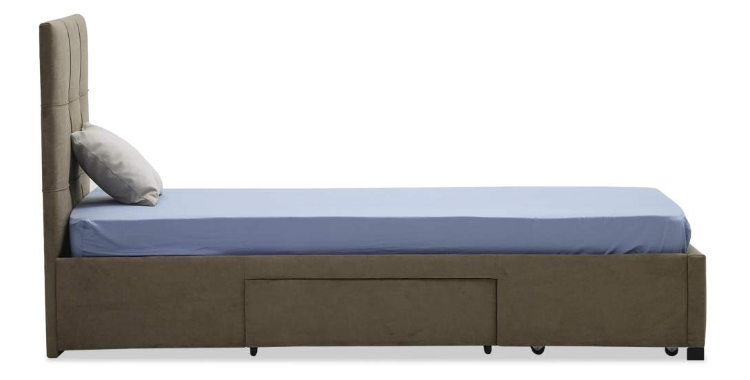 Односпальная кровать Борба 90 светло-коричневый велюр