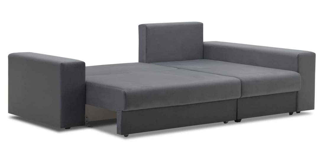 Угловой диван правый Майами Графитовый велюр