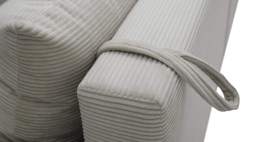 Угловой диван левый Тайлин Молочный кремовый велюр Уцененный