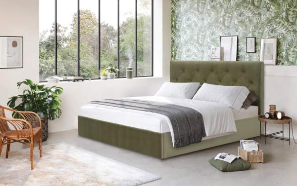 Двуспальная кровать Беллини 140 оливковый велюр