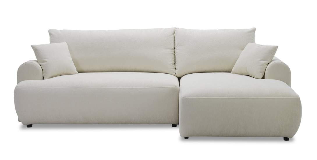 Угловой диван правый Кьянти Молочный шенилл