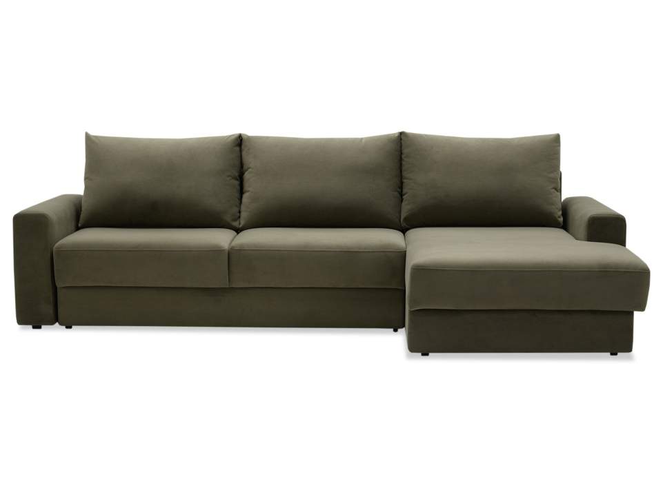 Угловой диван правый Вегас хаки велюр