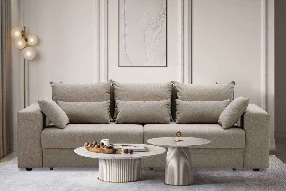 Прямой диван Майами Бежевый шенилл