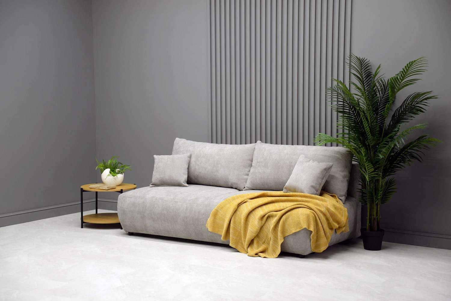 Прямой диван Кьяра тауп велюр