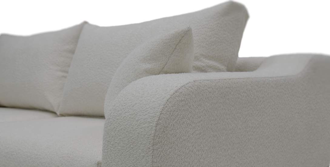Прямой диван Фоджа белый букле