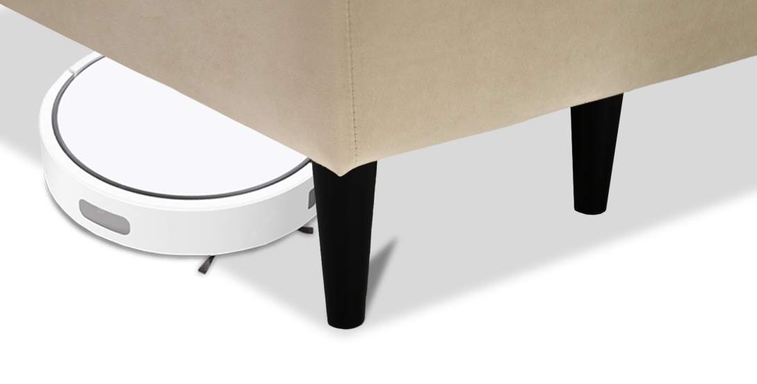 Угловая кушетка правая Элфи бежевый велюр