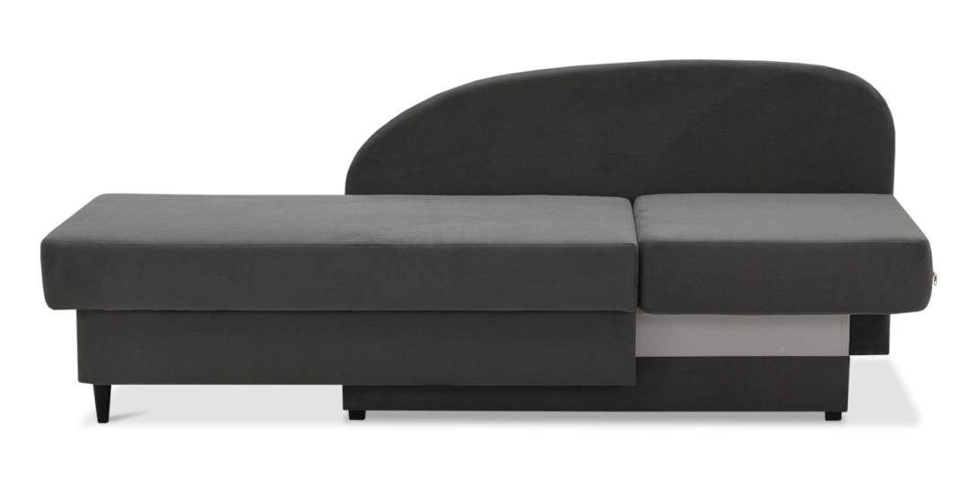 Угловая кушетка правая Иби Серый велюр