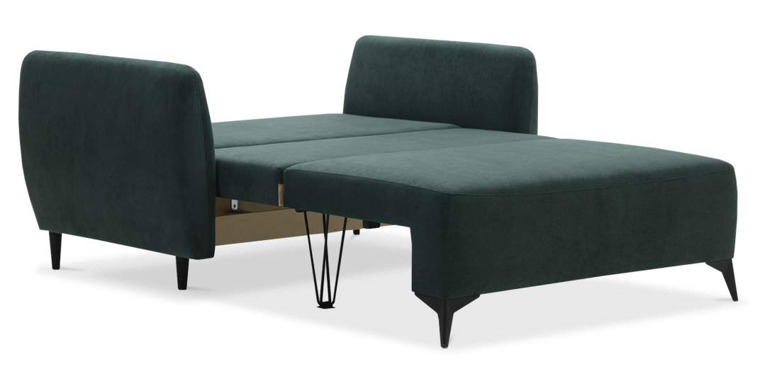 Прямой мини диван Тиволи 120 Изумрудный велюр