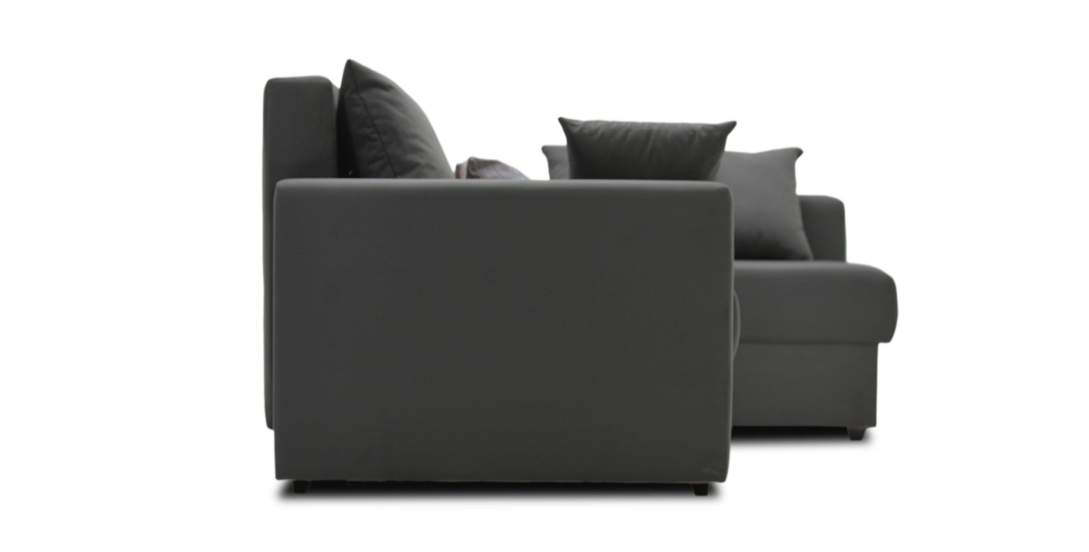 Угловой диван правый Майами антрацитовый велюр Уцененный