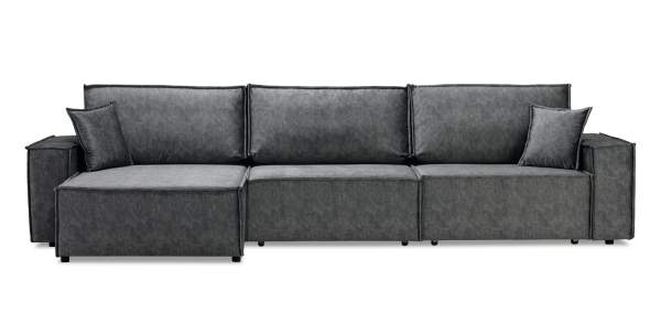 Угловой диван Фабио Max темно-серый велюр