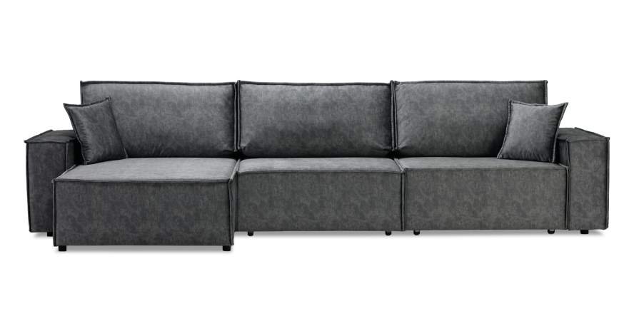 Угловой диван Фабио Max темно-серый велюр