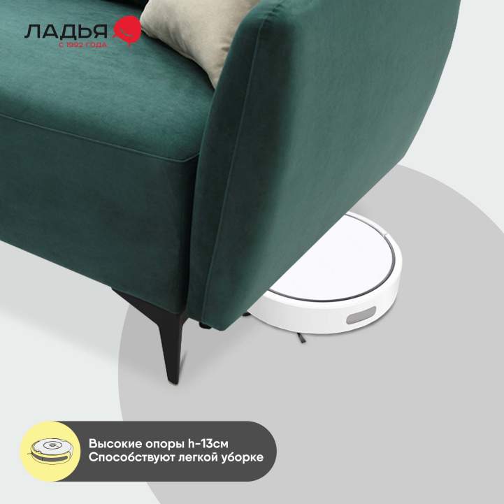 Угловой диван Тиволи Изумрудный велюр 