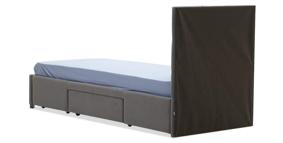 Односпальная кровать Борба 90 серый велюр