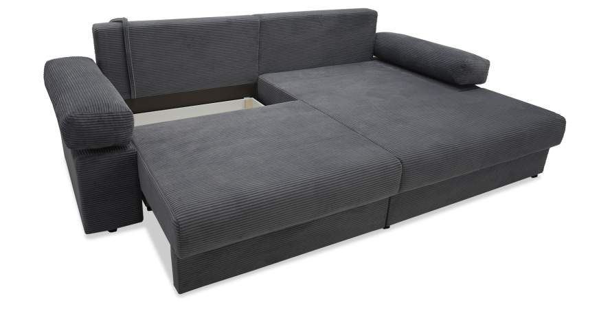 Угловой диван правый Тайлин Графитовый велюр Уцененный