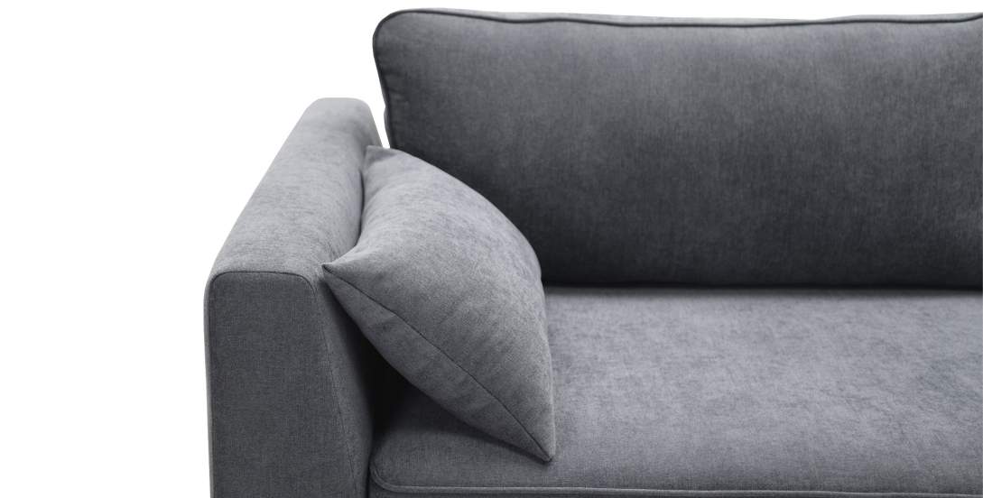 Прямой диван Энгри Серый велюр