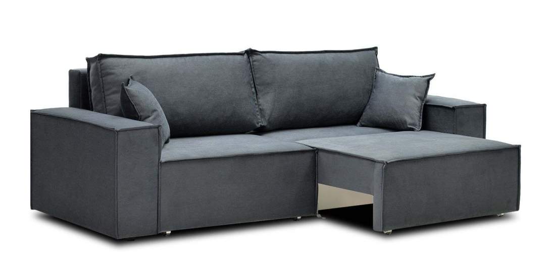 Прямой диван Фабио антрацитовый велюр 