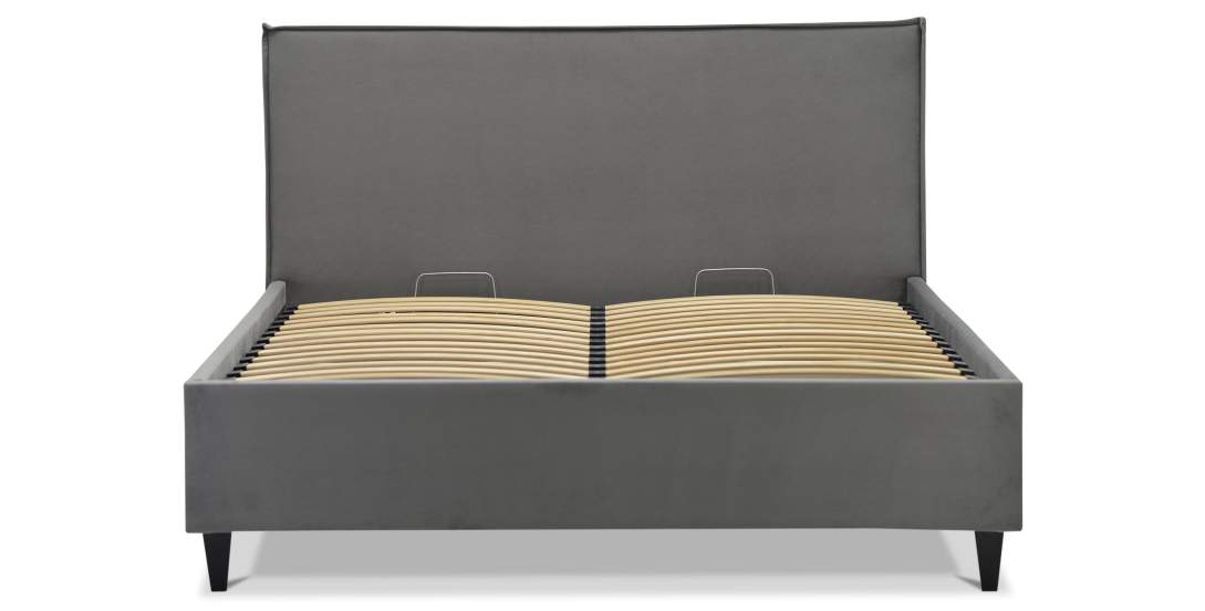 Двуспальная кровать Блэр 160 серый велюр