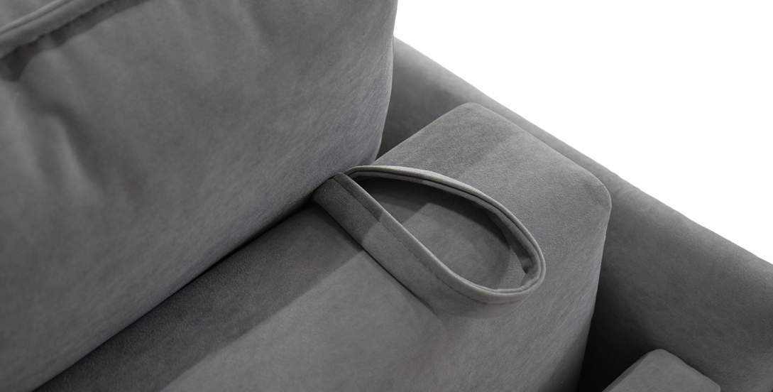 Угловой диван Палермо серый велюр