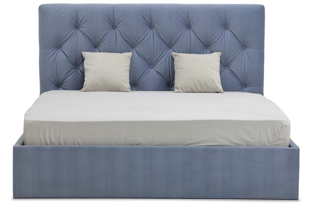 Двуспальная кровать Беллини 140 сине-фиолетовый велюр