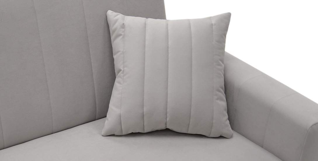 Прямой диван Эмма Светло-серый велюр