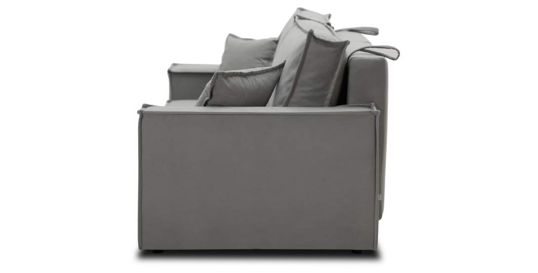 Прямой диван Фабио Дымчатый серый велюр