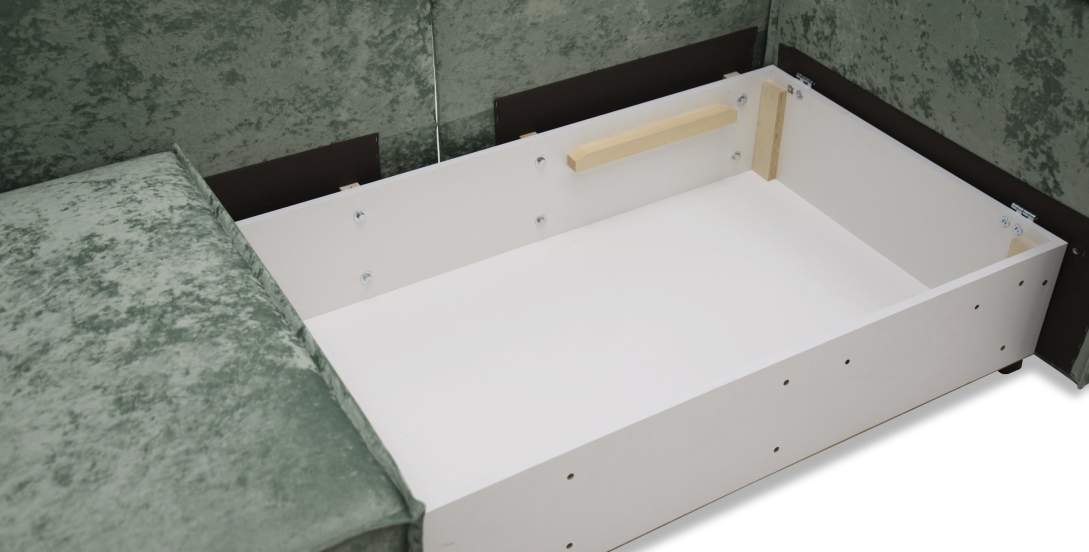 Прямой мини диван Бохо Жемчужно-мятный велюр