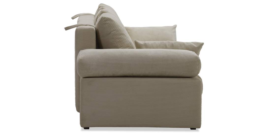 Прямой диван Тайлин кремовый велюр