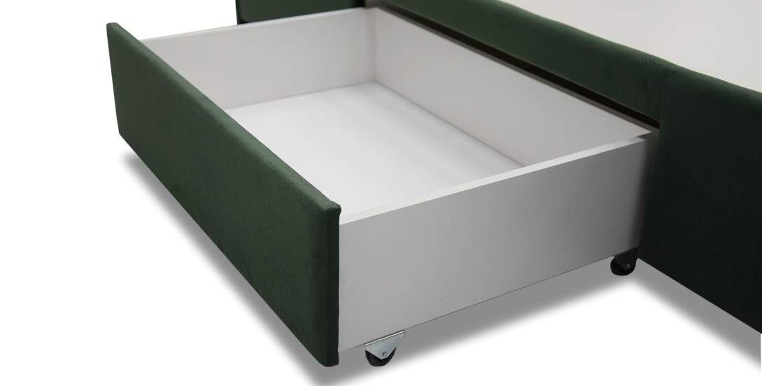 Двуспальная кровать Борба 140 зеленый велюр