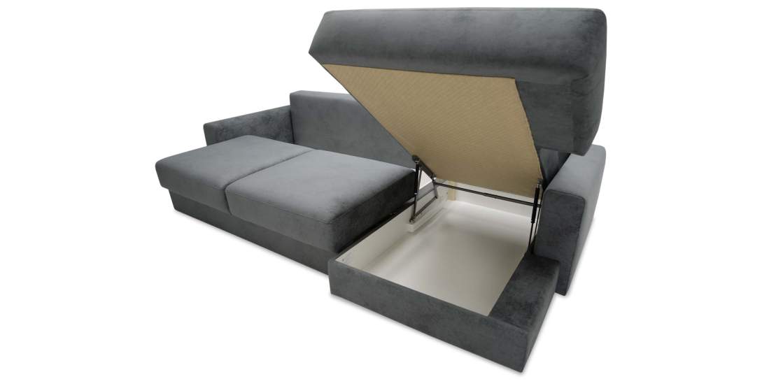 Угловой диван правый Вегас Графитовый велюр