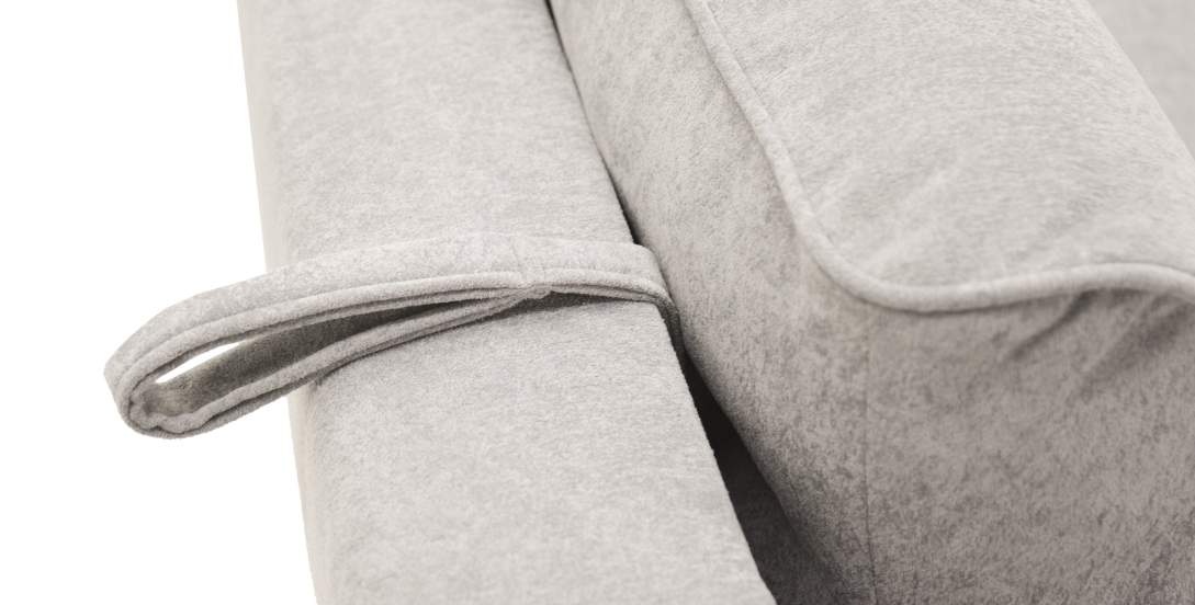 Прямой диван Авилла светло-серый велюр