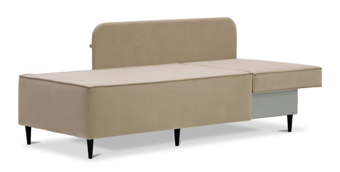 Угловая кушетка левая Элфи бежевый велюр