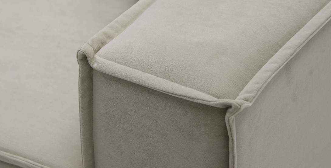 Прямой мини диван Авиньон Айвори велюр